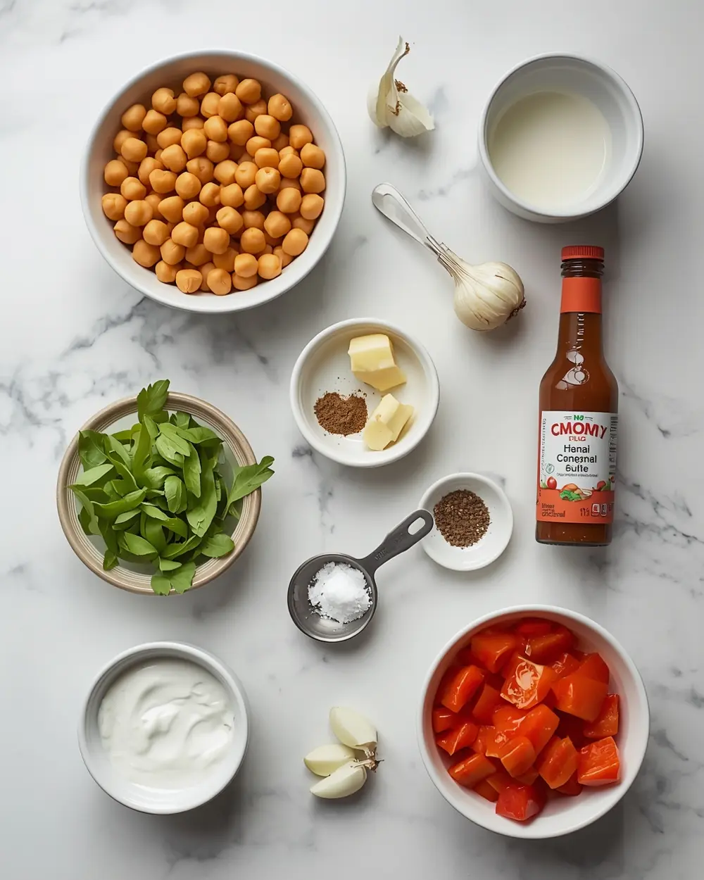 Ingredients for summer chickpea tikka masala recipe