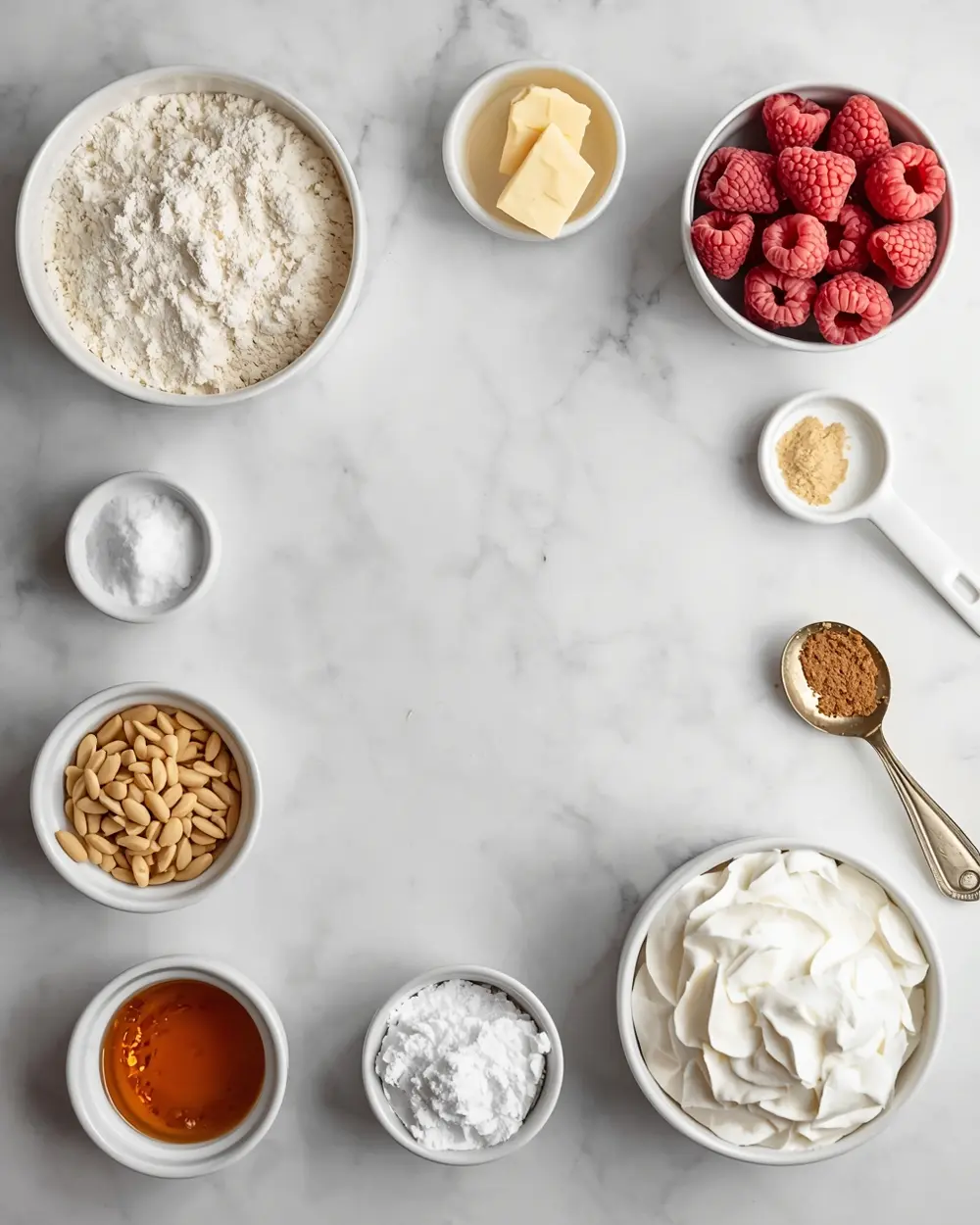Ingredients for summer coconut layer cake recipe
