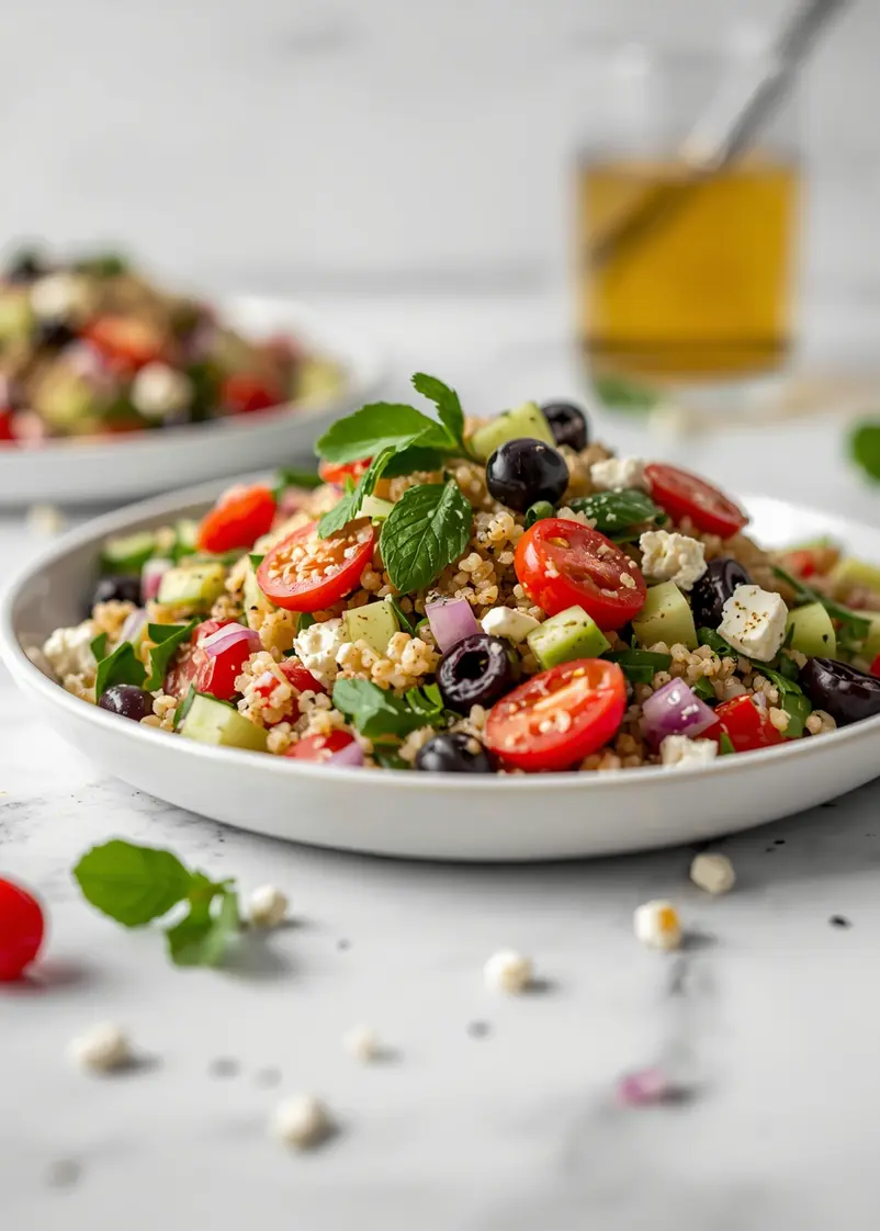 summer couscous salad recipe ready to serve