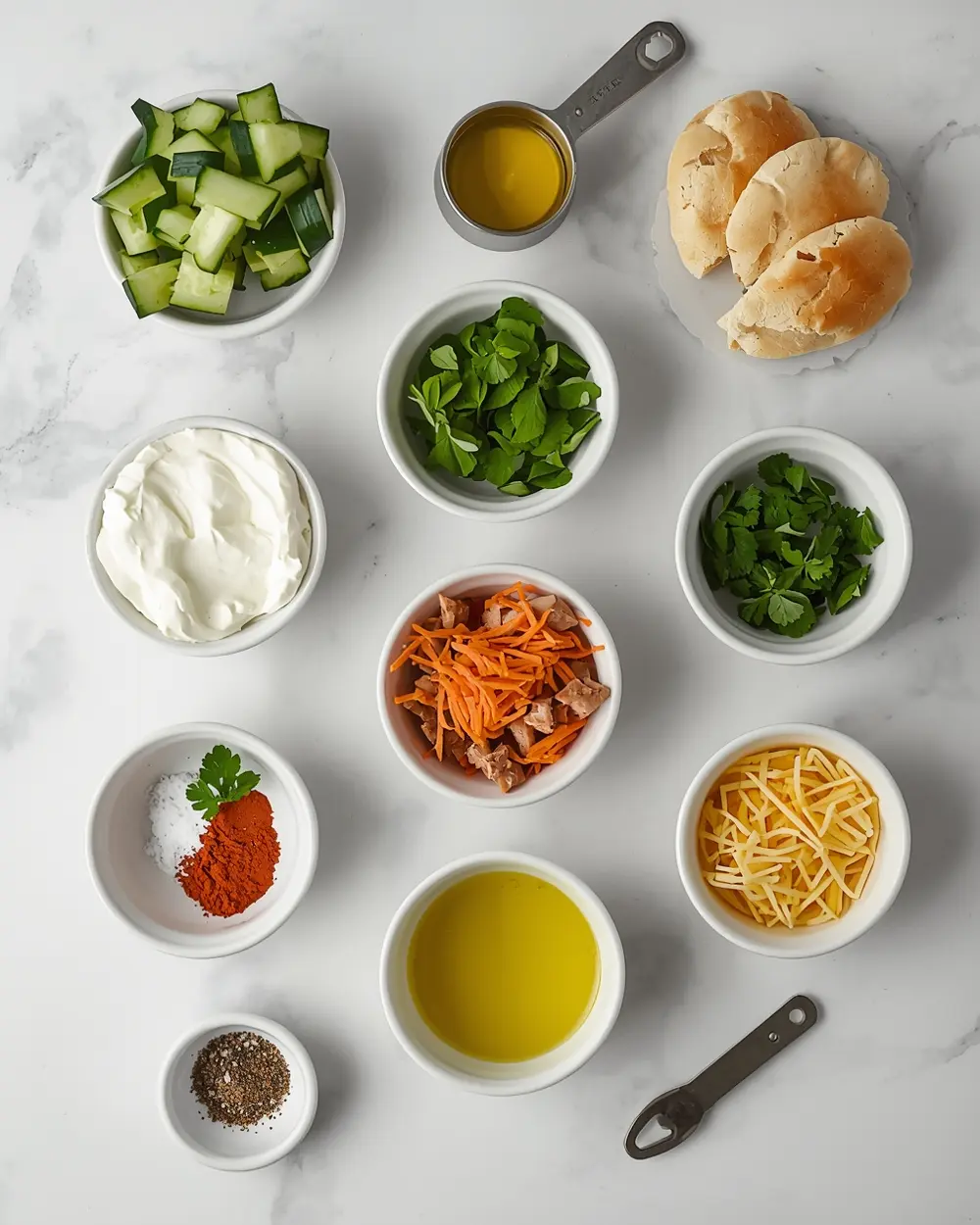Ingredients for summer cucumber bites recipe easy
