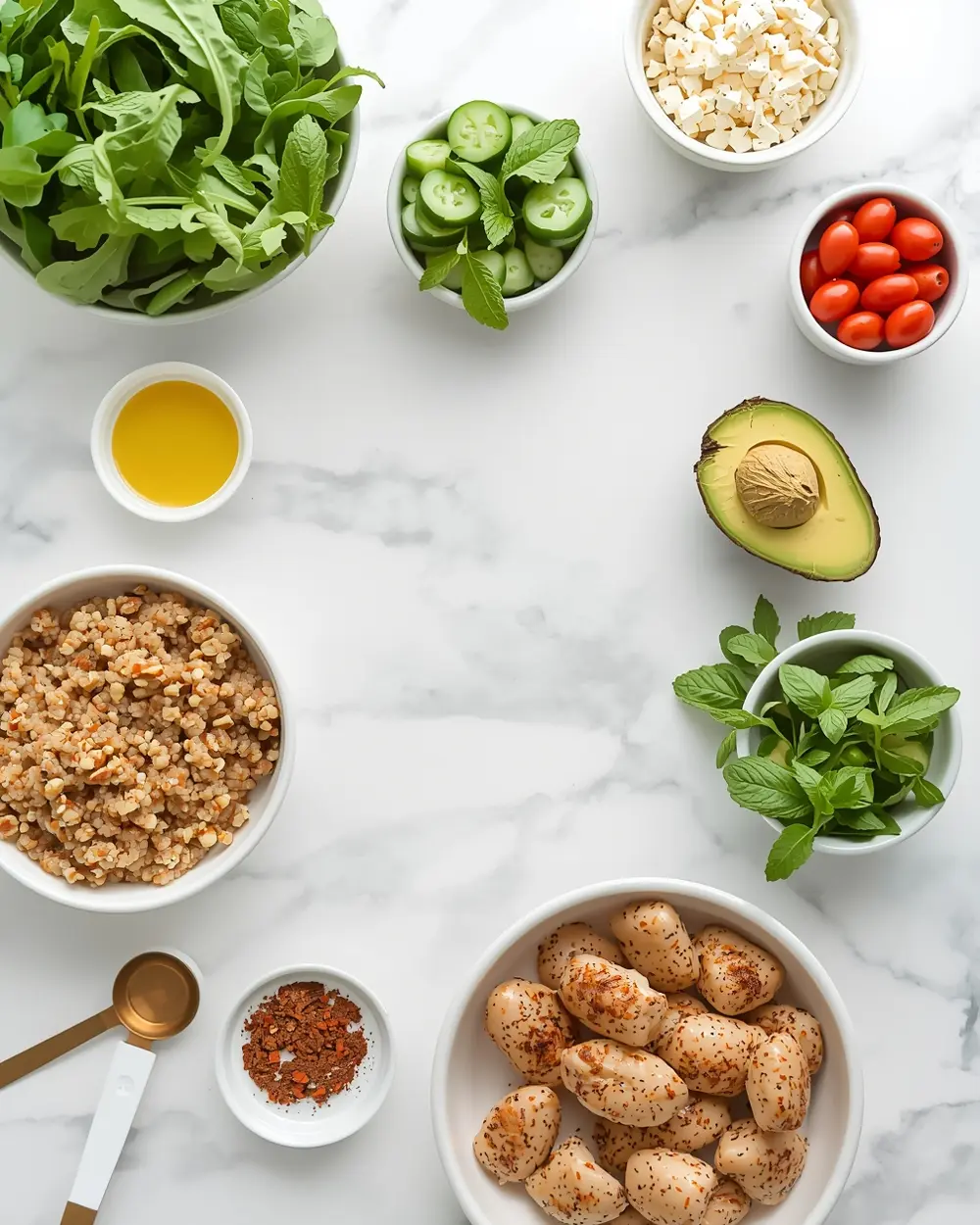 Ingredients for summer grain bowl recipe easy