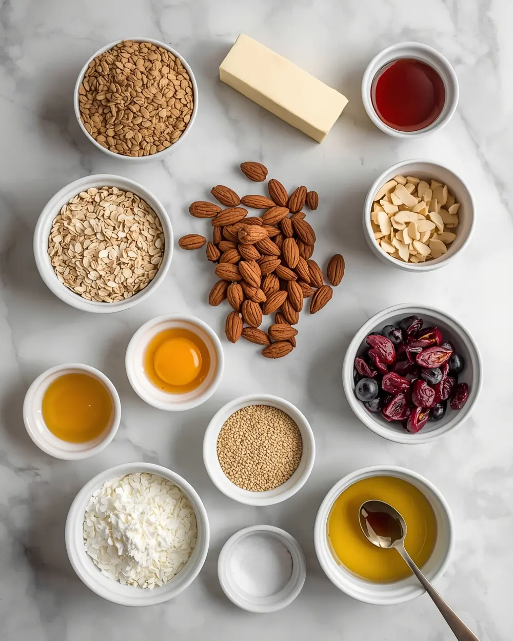 Ingredients for summer granola bars recipe easy