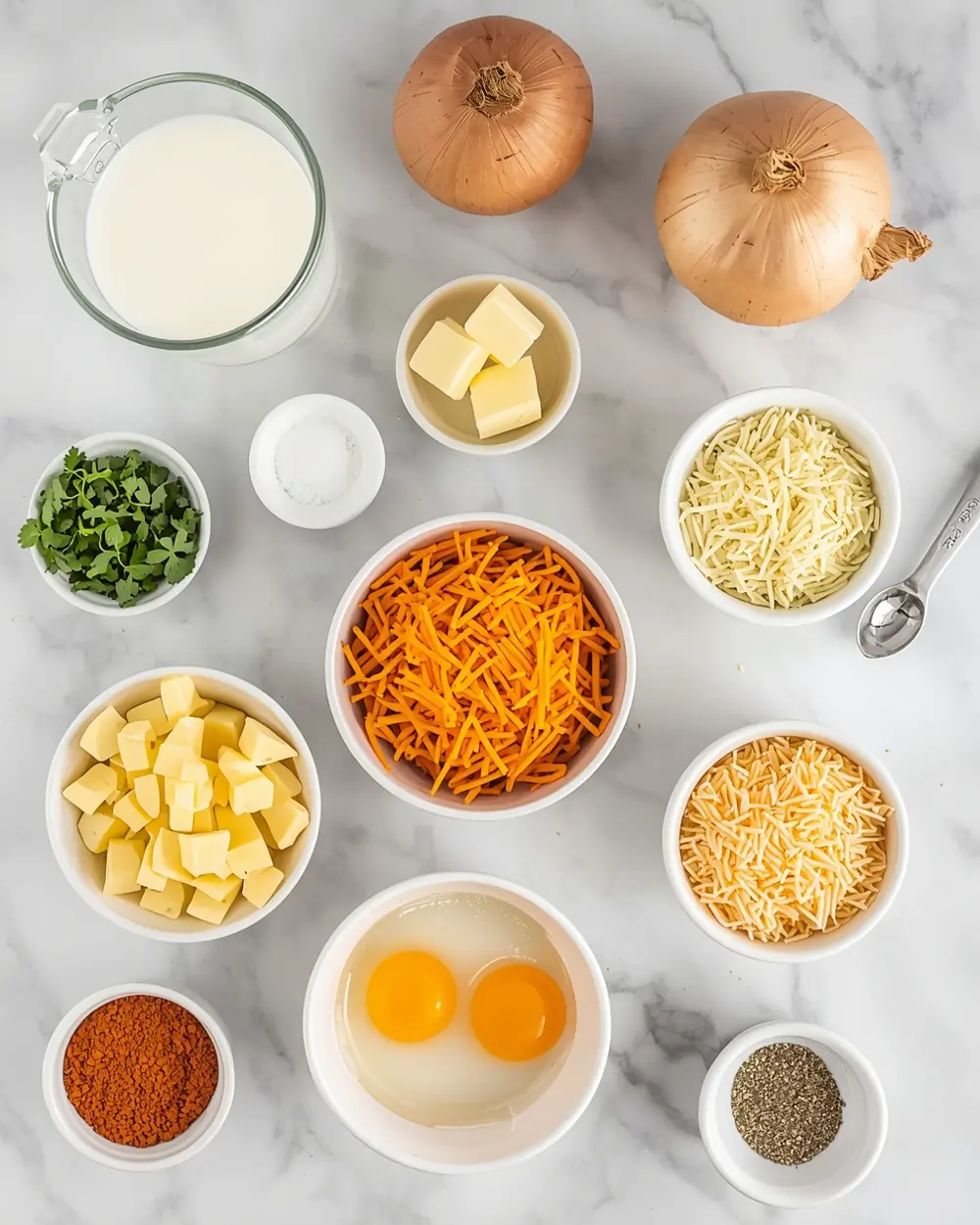 Ingredients for summer hashbrown casserole recipe easy