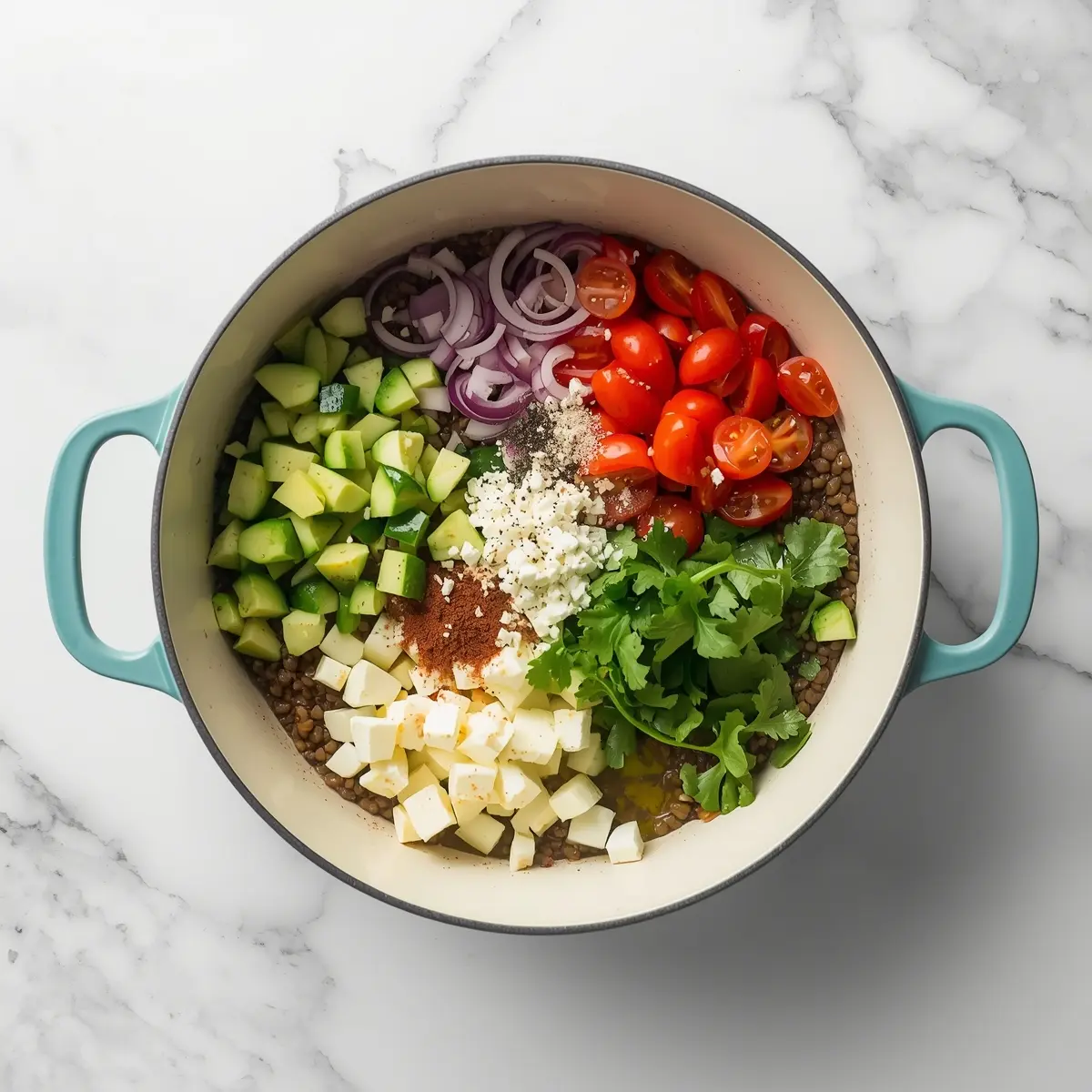 Cooking instructions for summer lentil salad recipe
