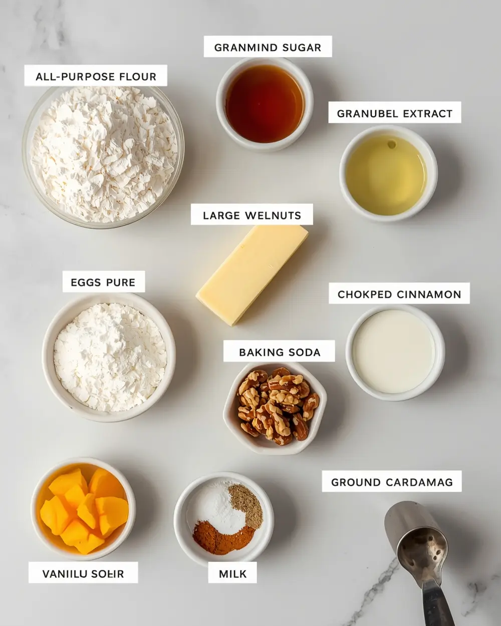 Ingredients for summer mango cupcakes recipe easy
