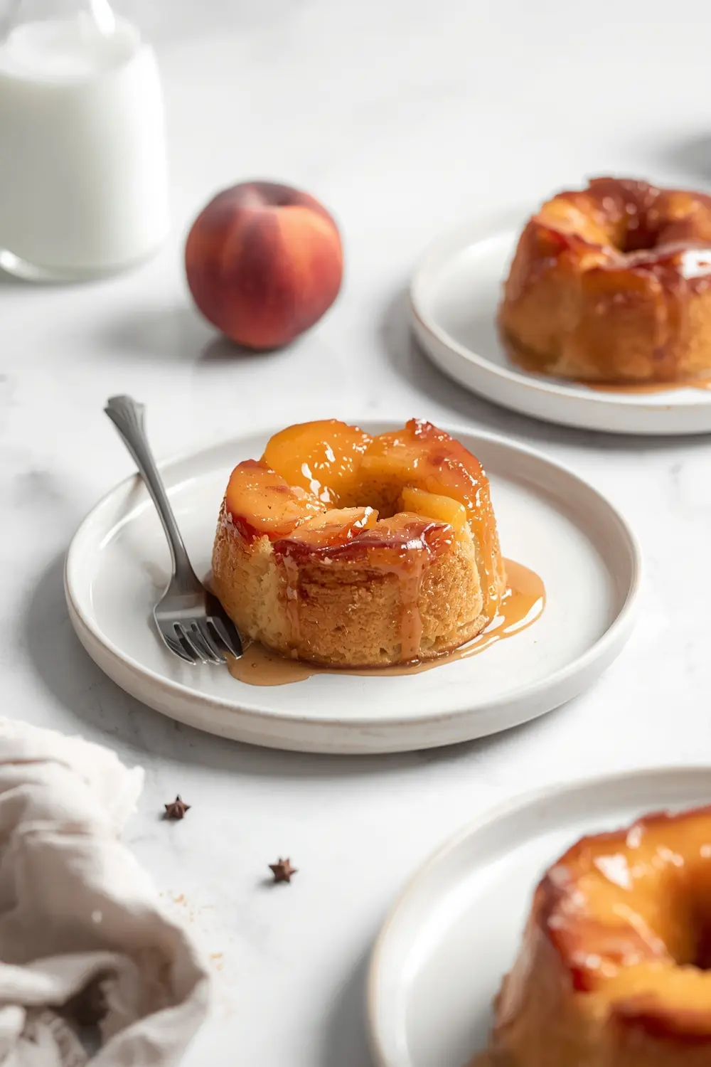 summer peach upside down cake recipe