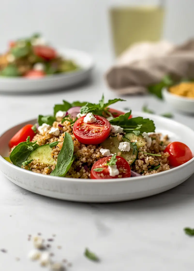 summer quinoa salad recipe ready to serve