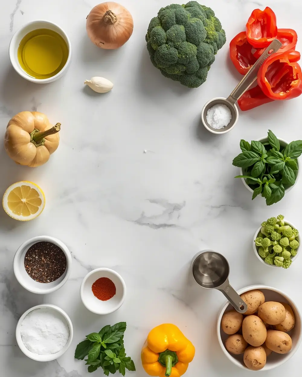 Ingredients for summer roasted vegetables recipe