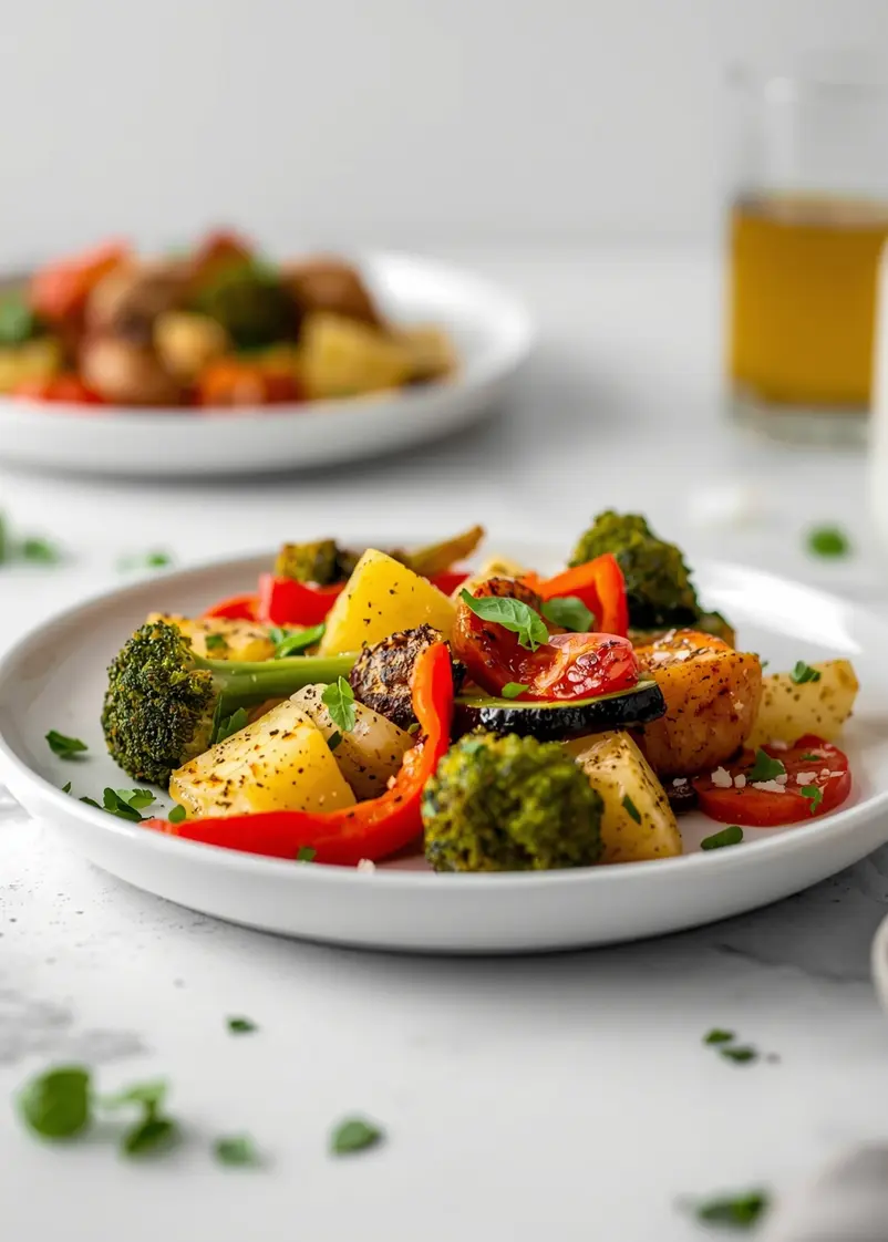 summer roasted vegetables recipe ready to serve