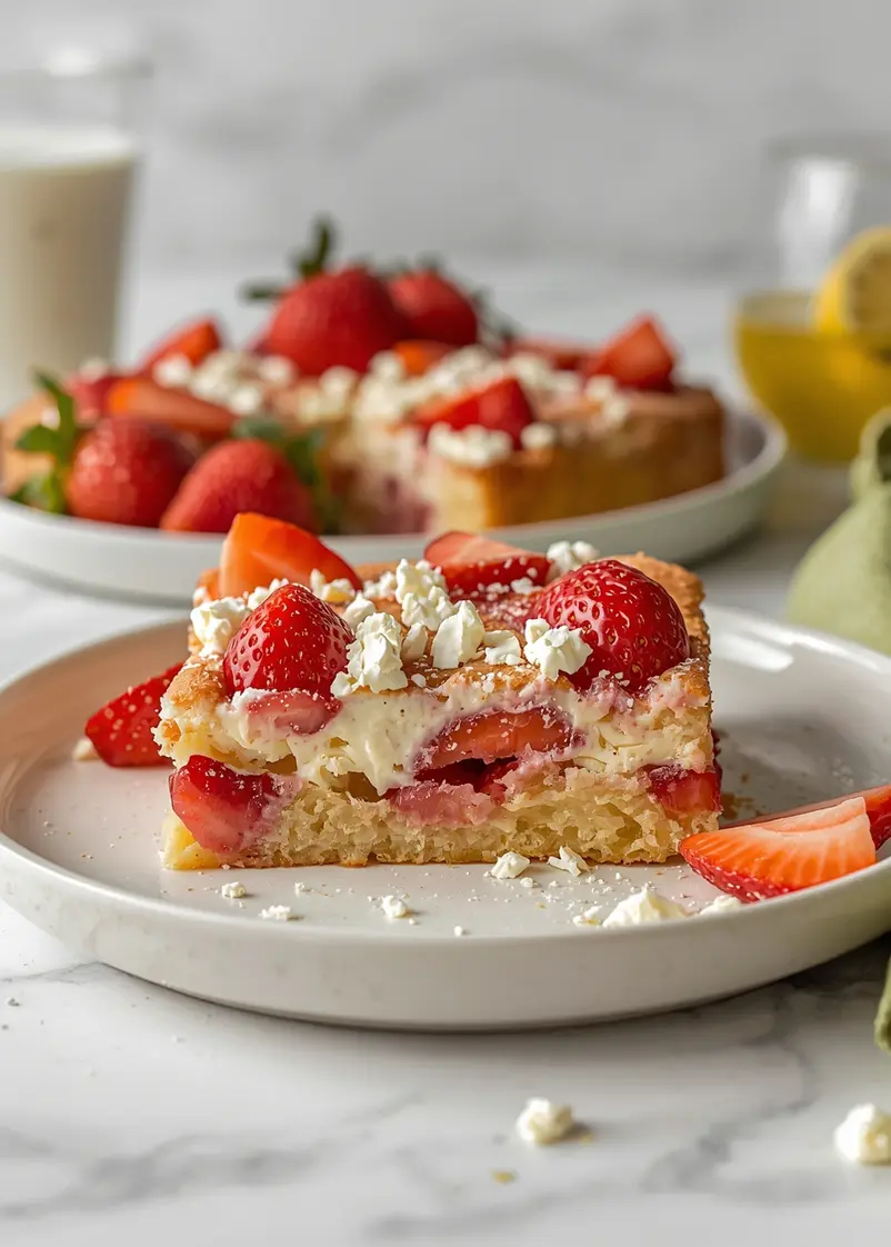 summer strawberry sheet cake recipe ready to serve