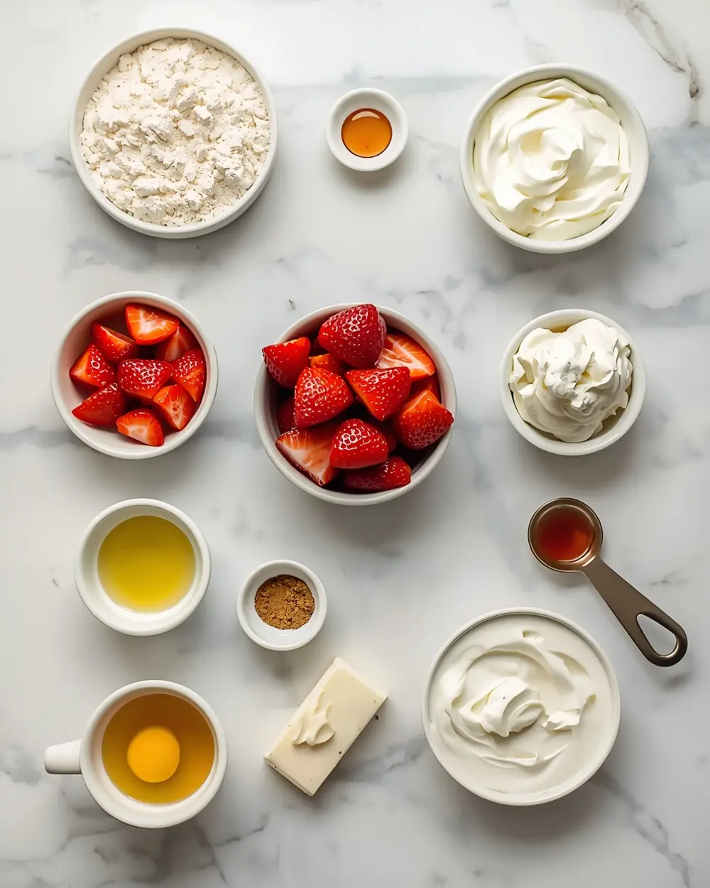 Ingredients for summer strawberry waffles recipe easy