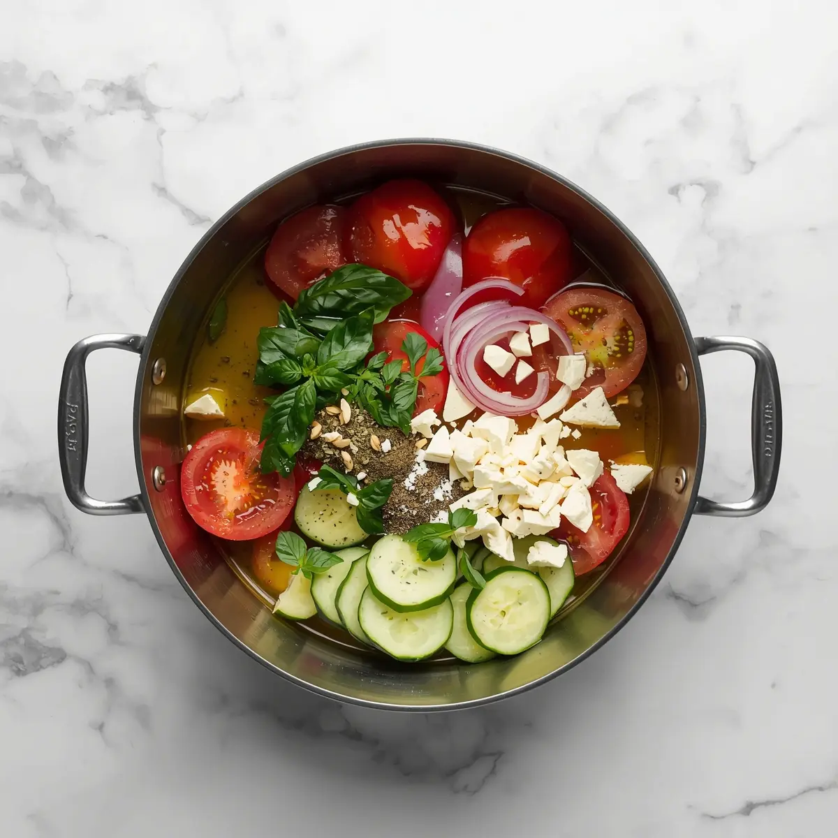 Cooking instructions for summer tomato salad recipe