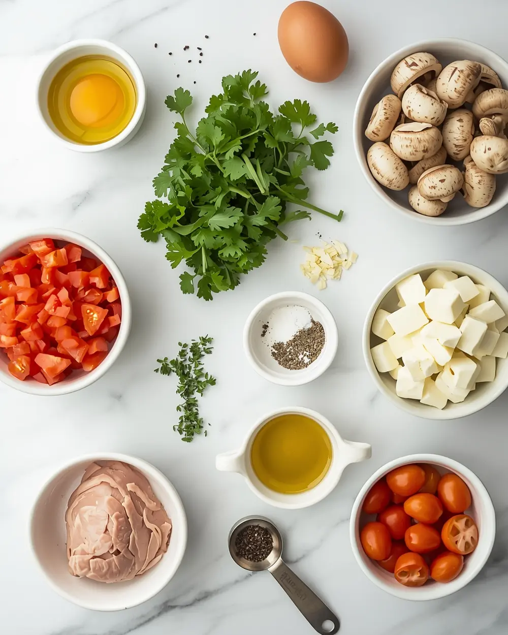 Ingredients for summer veggie frittata recipe easy