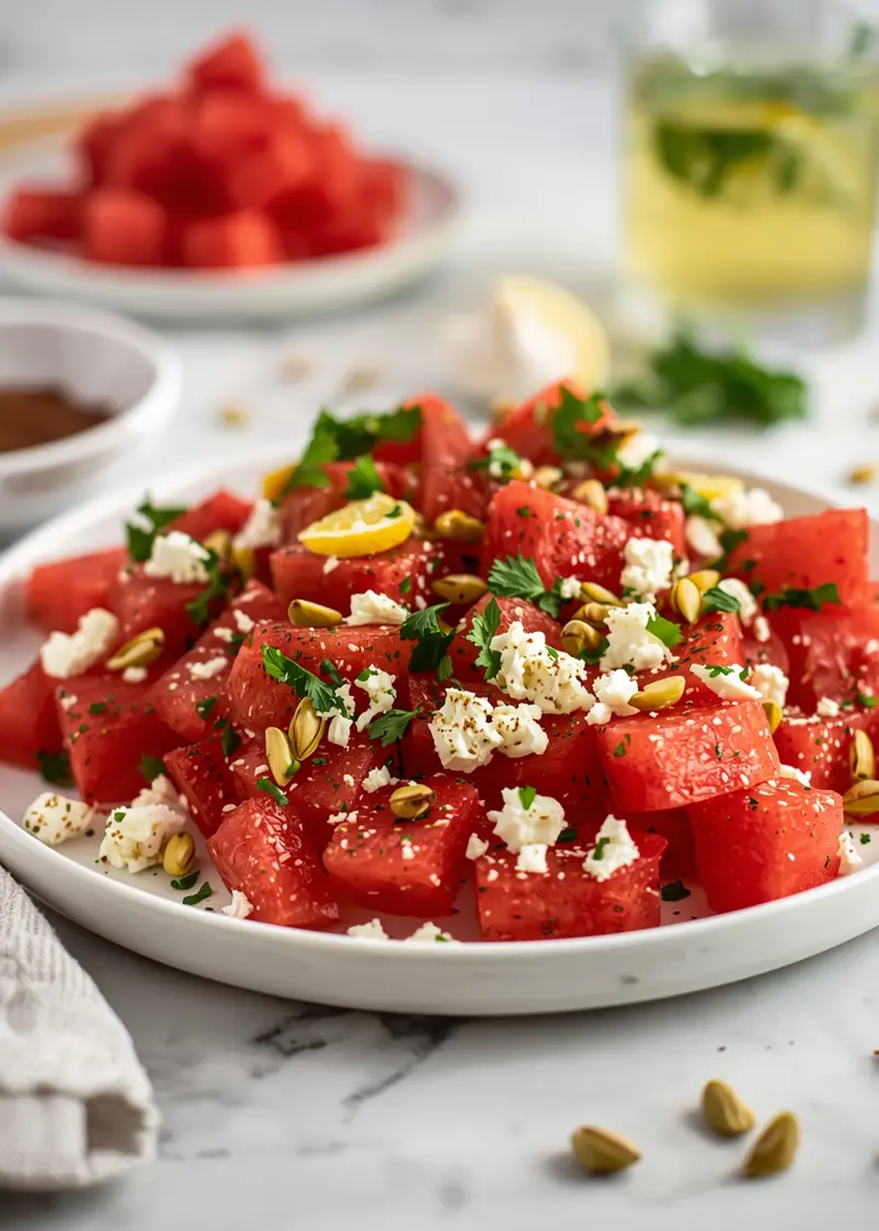 summer watermelon feta salad recipe ready to serve