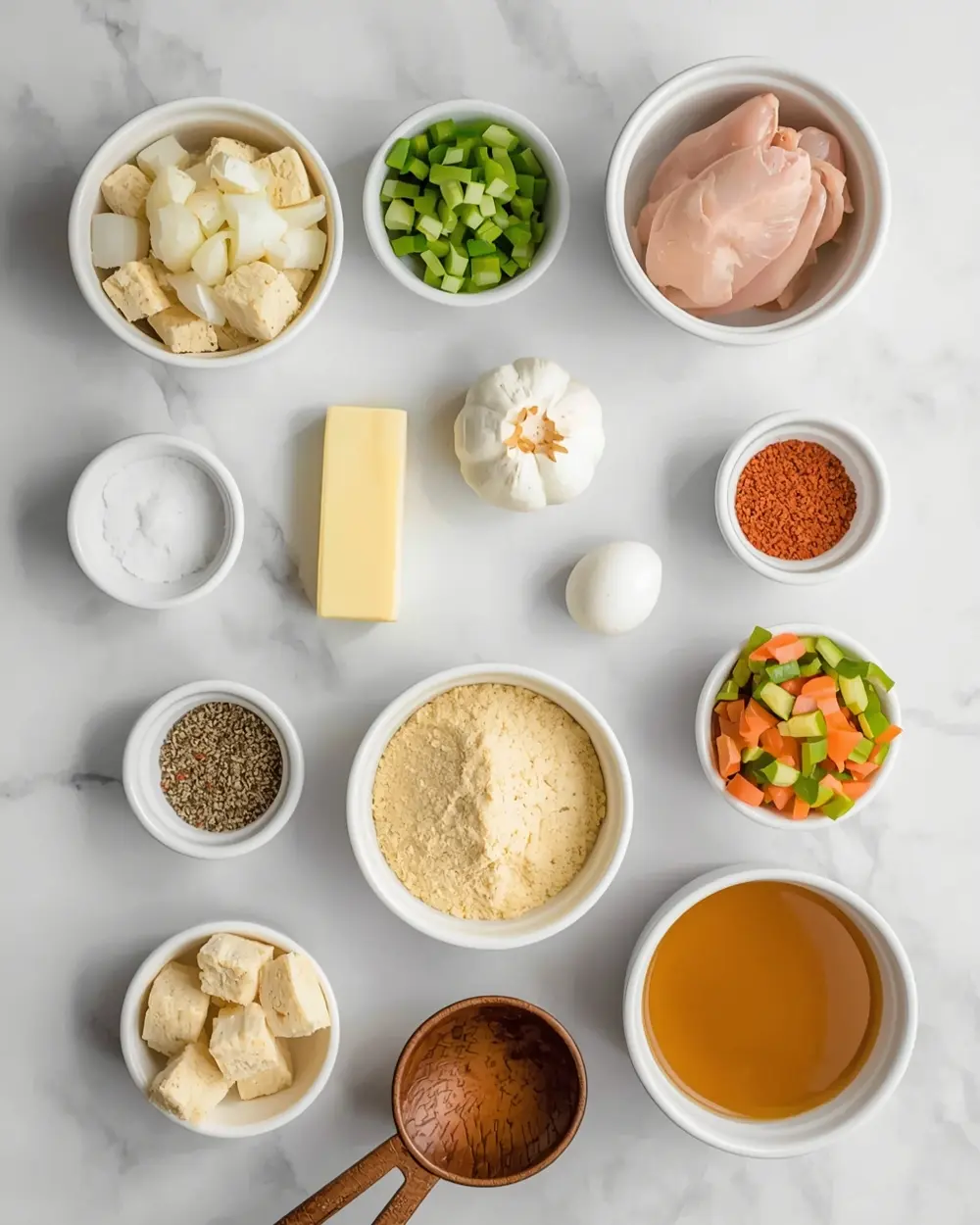 Ingredients for thanksgiving cornbread stuffing recipe
