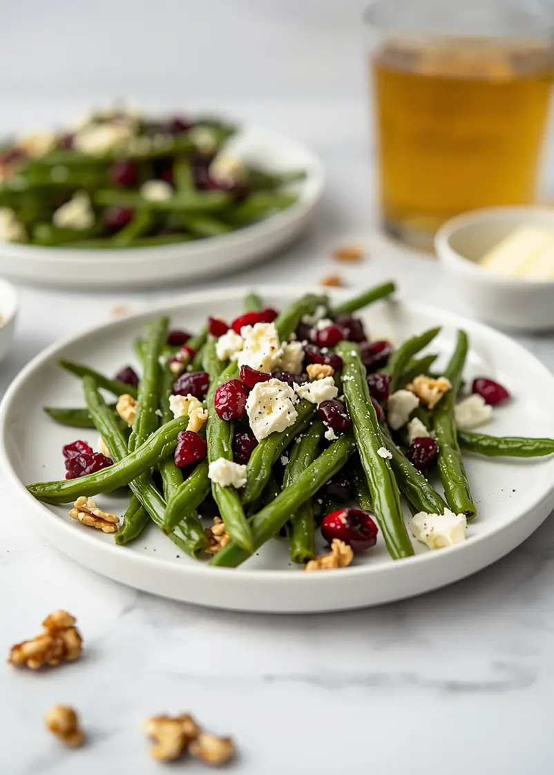 thanksgiving cranberry green beans recipe ready to serve