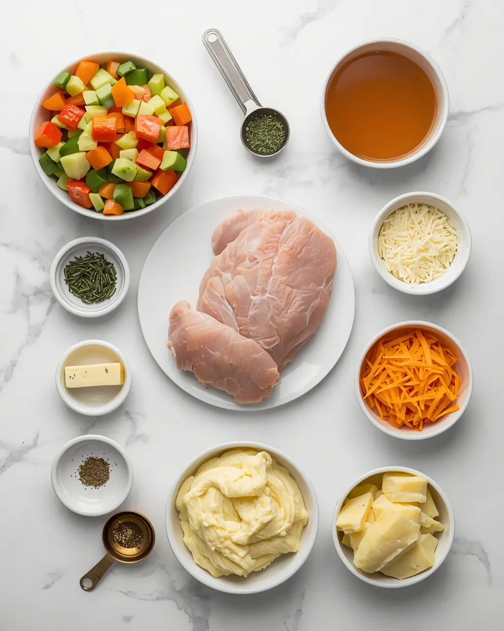 Ingredients for thanksgiving leftover turkey casserole recipe
