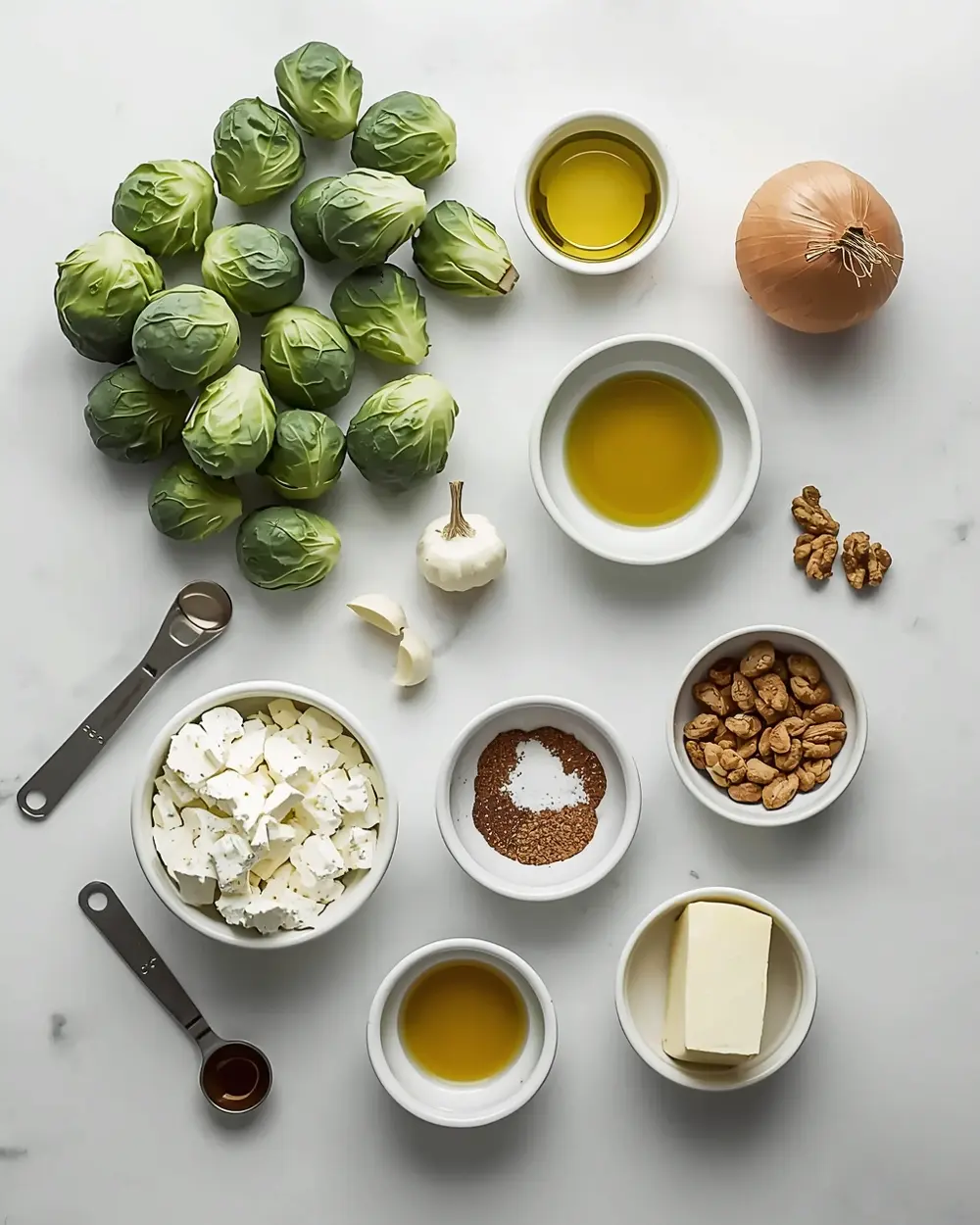 Ingredients for thanksgiving roasted brussels sprouts recipe