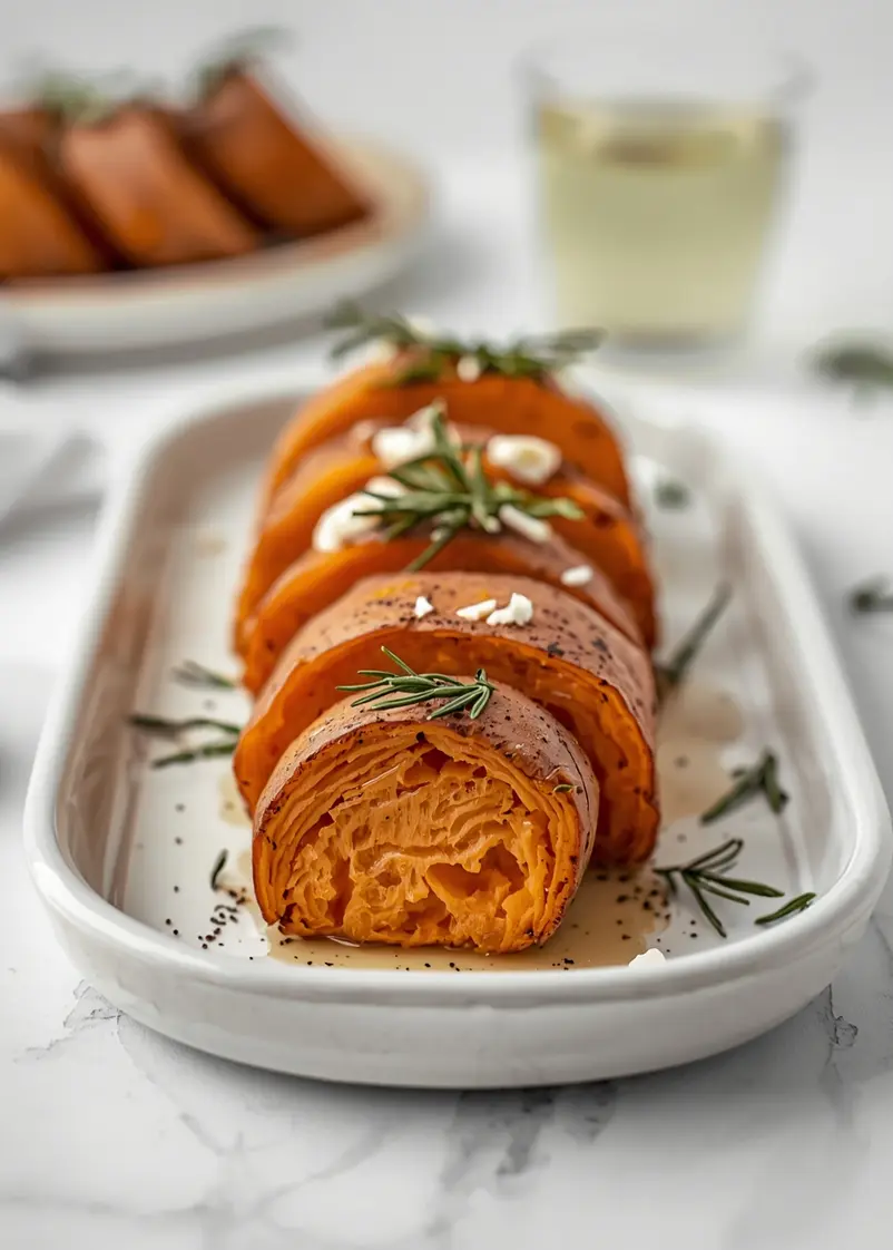 thanksgiving roasted sweet potatoes recipe ready to serve