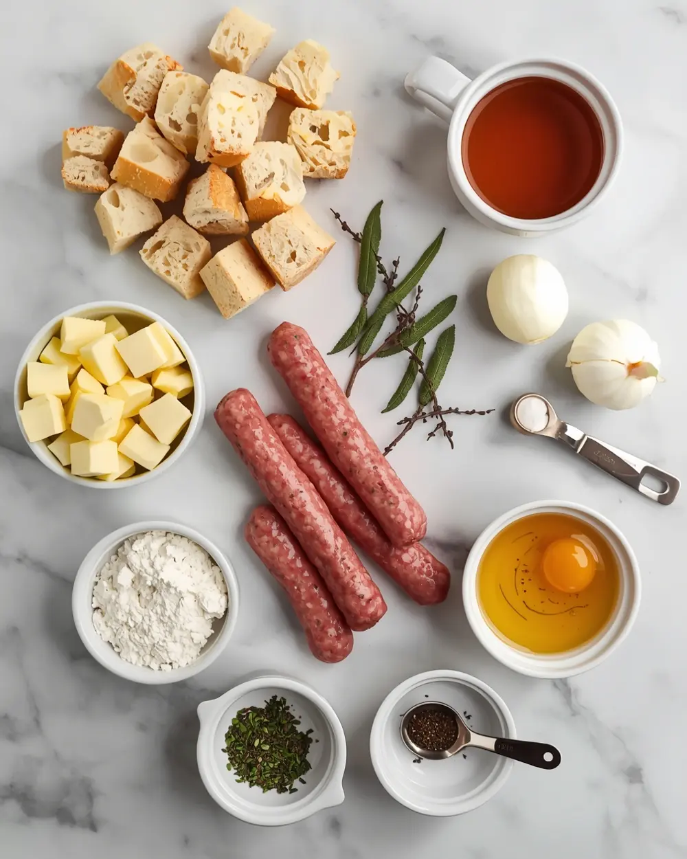 Ingredients for thanksgiving sausage stuffing recipe easy