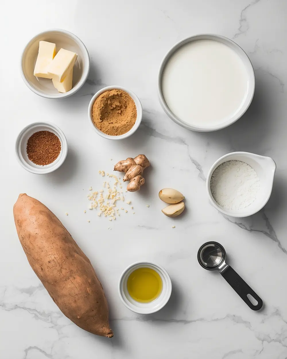 Ingredients for thanksgiving sweet potato mash recipe