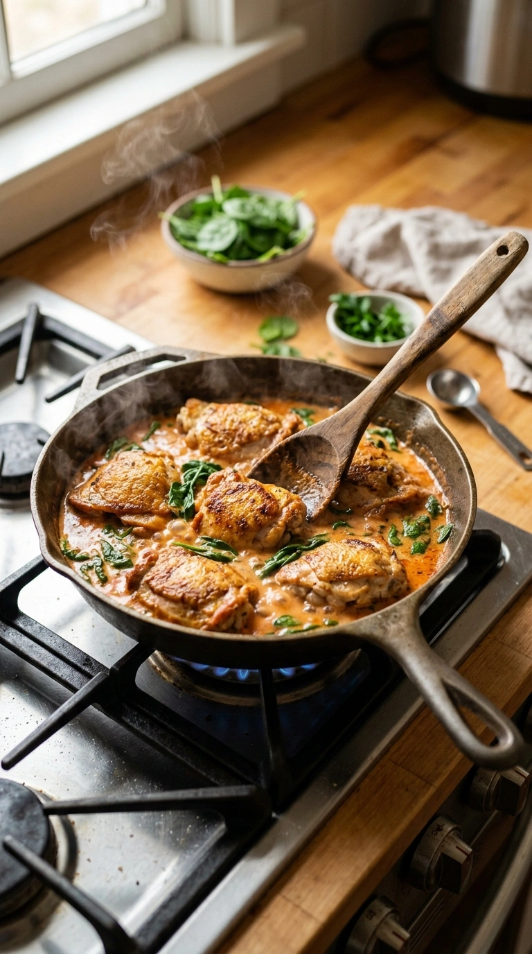Cooking instructions for easy chicken weeknight dinner