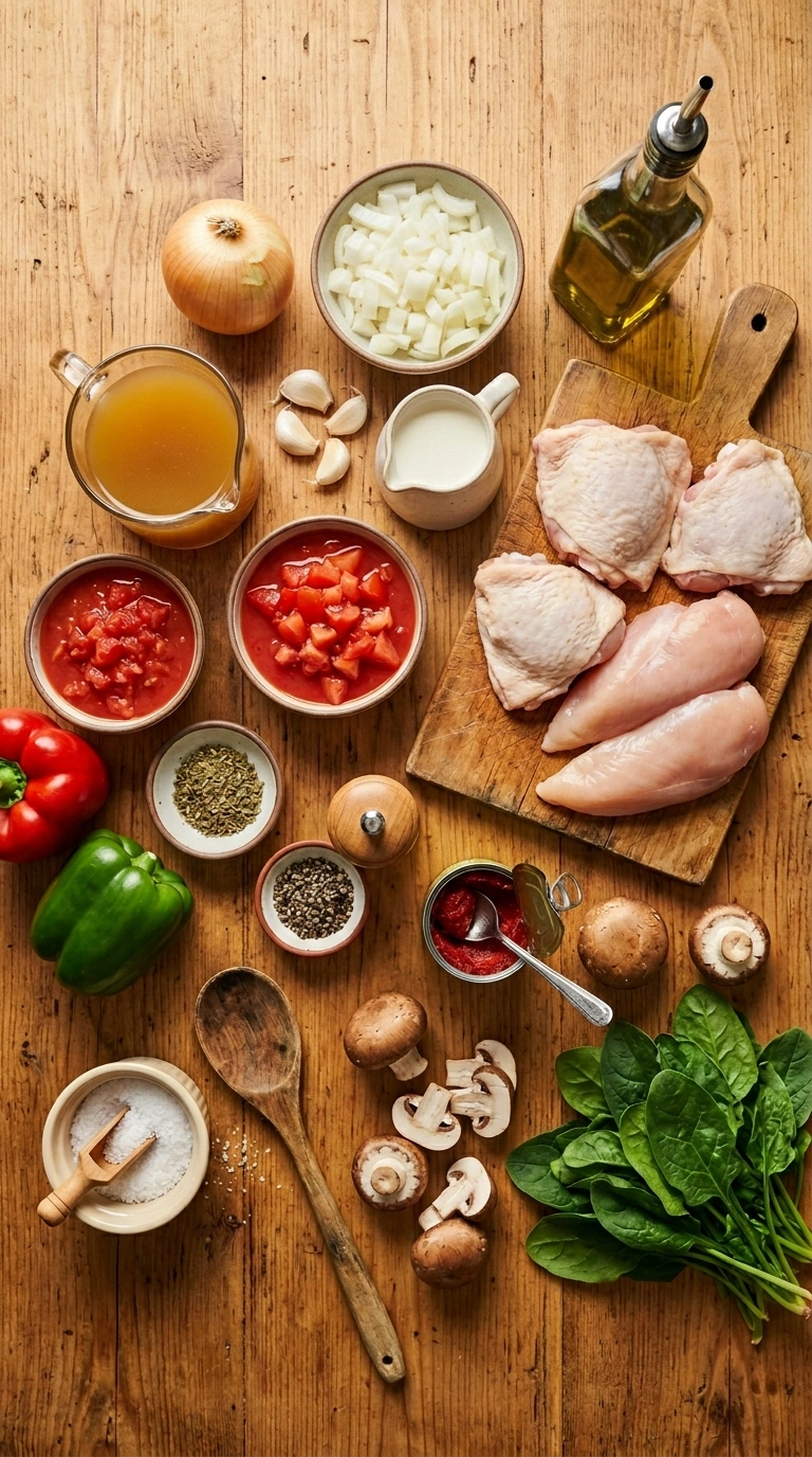 Ingredients for easy chicken weeknight dinner