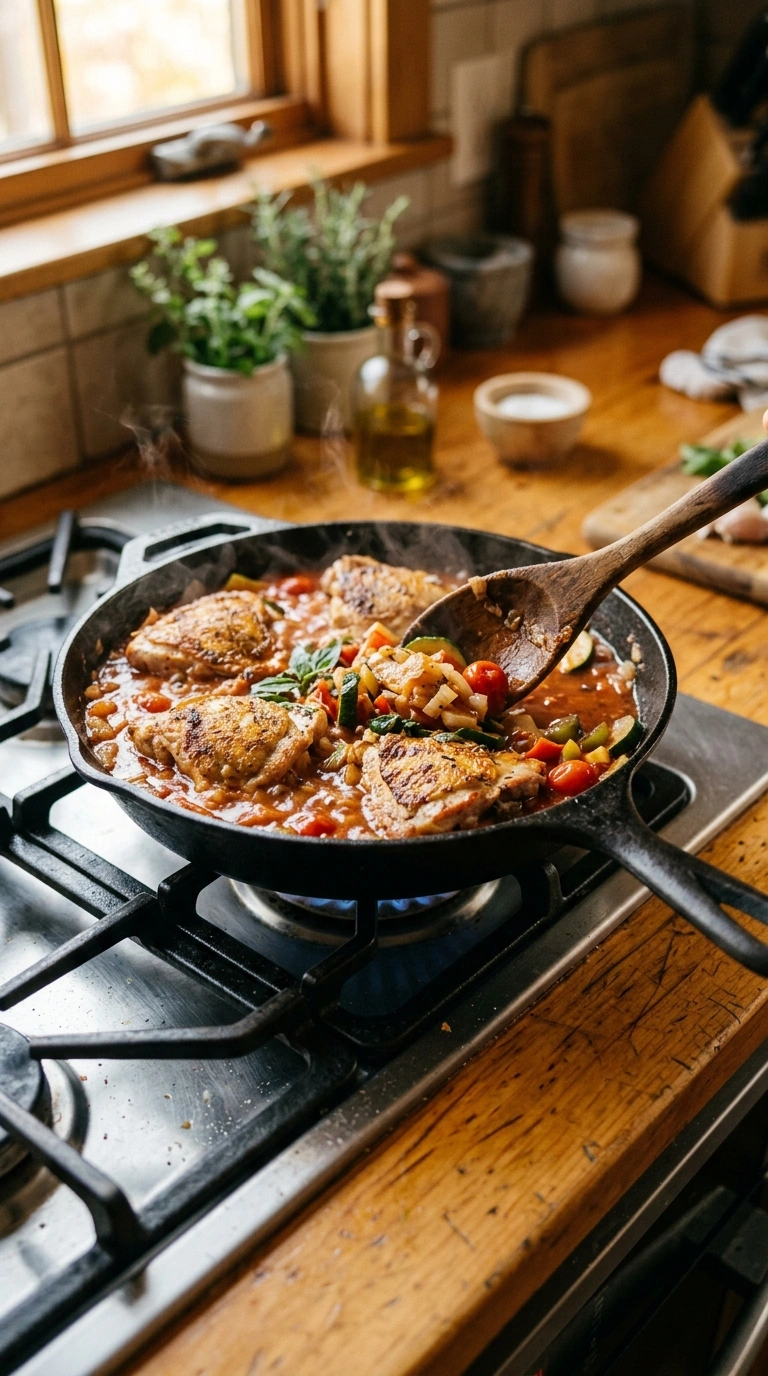 Cooking instructions for easy chicken weeknight dinner