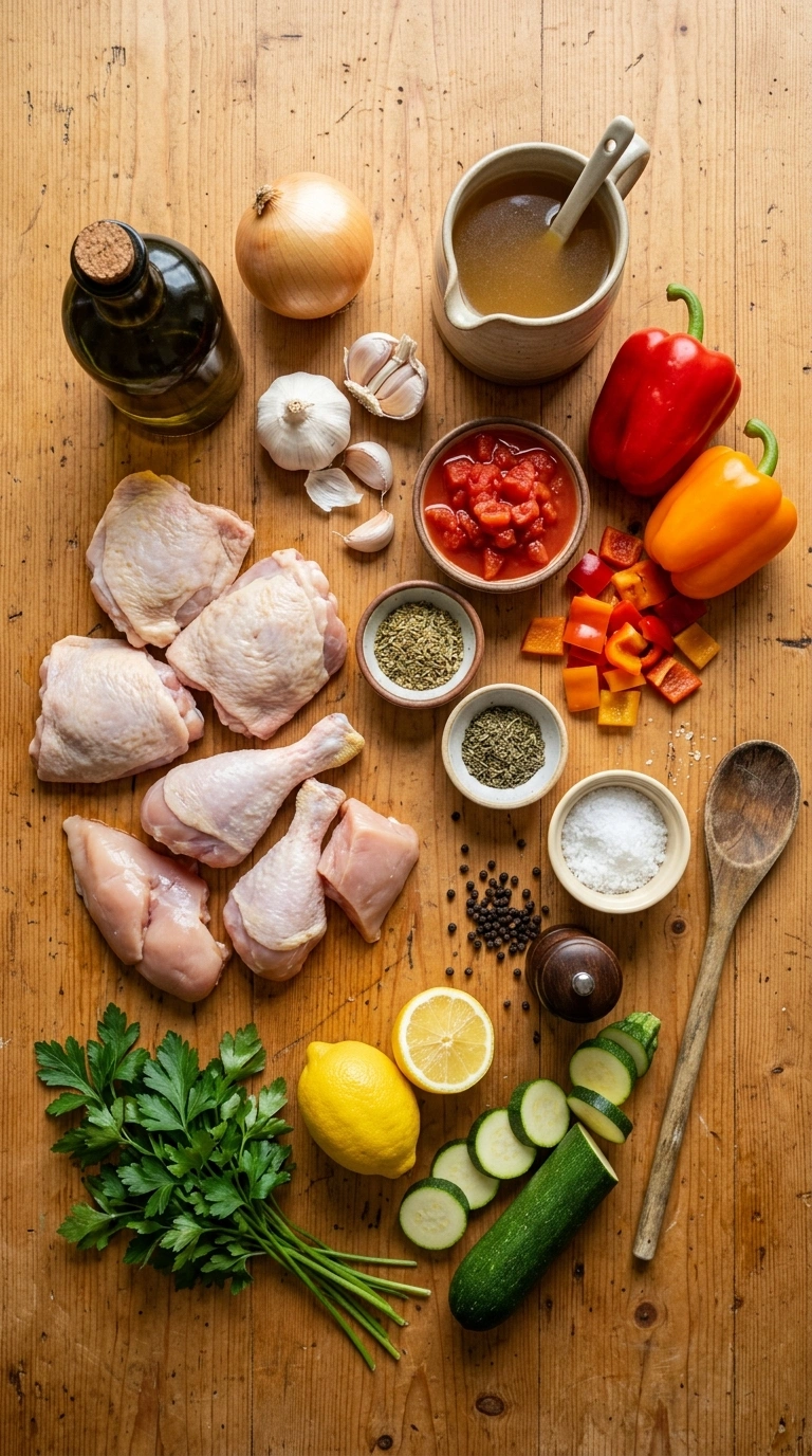 Ingredients for easy chicken weeknight dinner