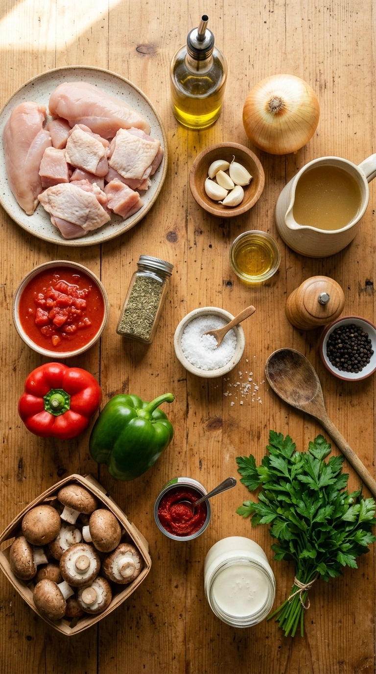 Ingredients for easy chicken weeknight dinner
