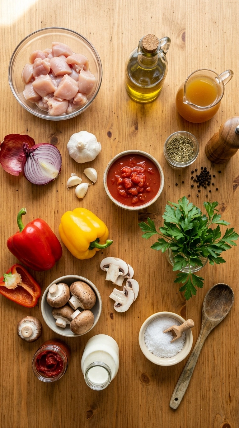 Ingredients for easy chicken weeknight dinner