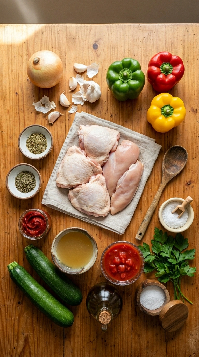 Ingredients for easy chicken weeknight dinner