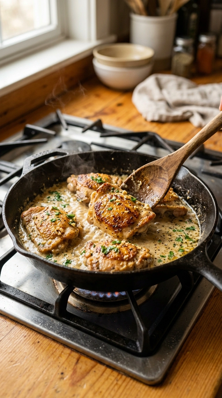 Cooking instructions for golden 30 min garlic butter chicken skillet
