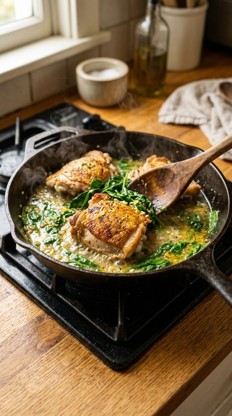 Cooking instructions for golden 30 min lemon pepper chicken skillet