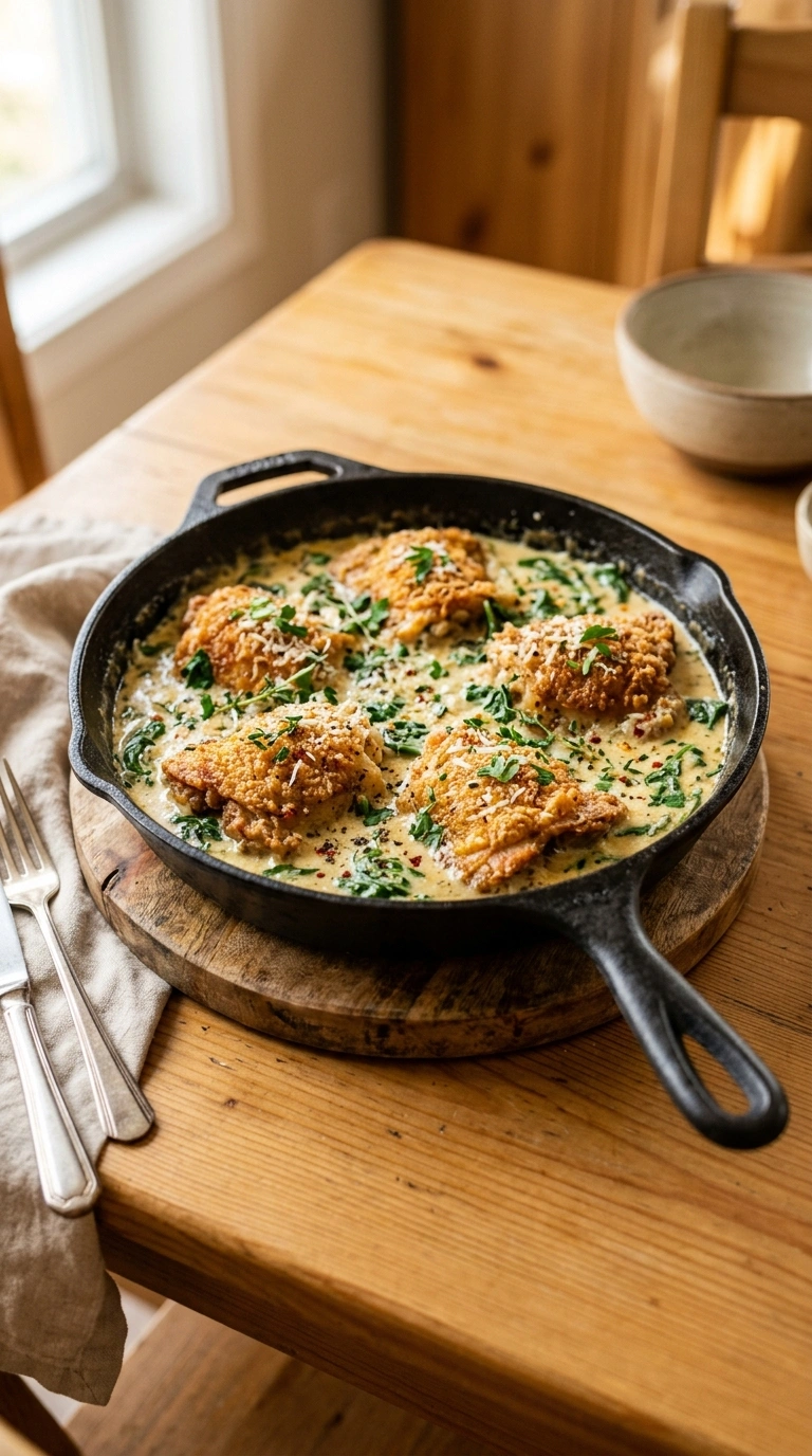 Golden Parmesan Chicken Skillet | 25-Min Easy Family Weeknight