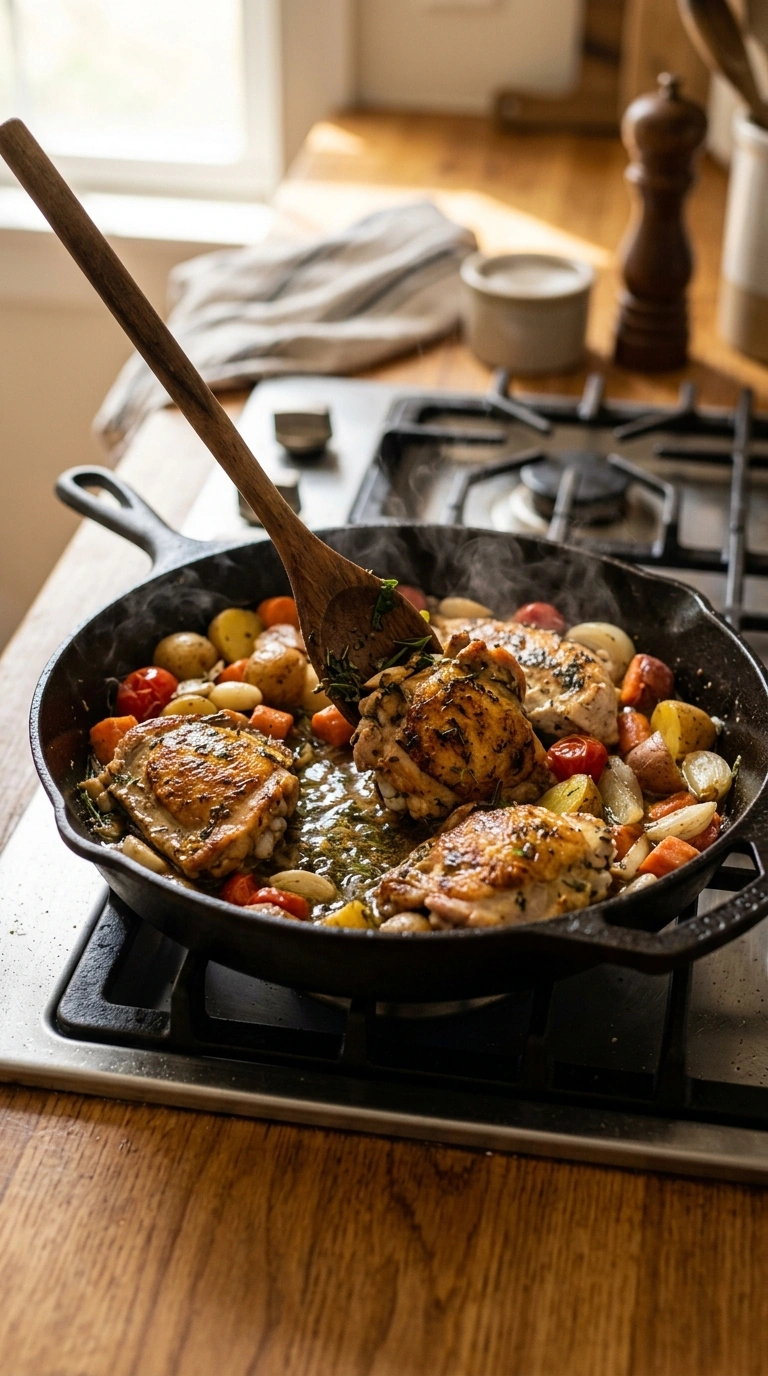 Cooking instructions for golden 30 min herb chicken skillet