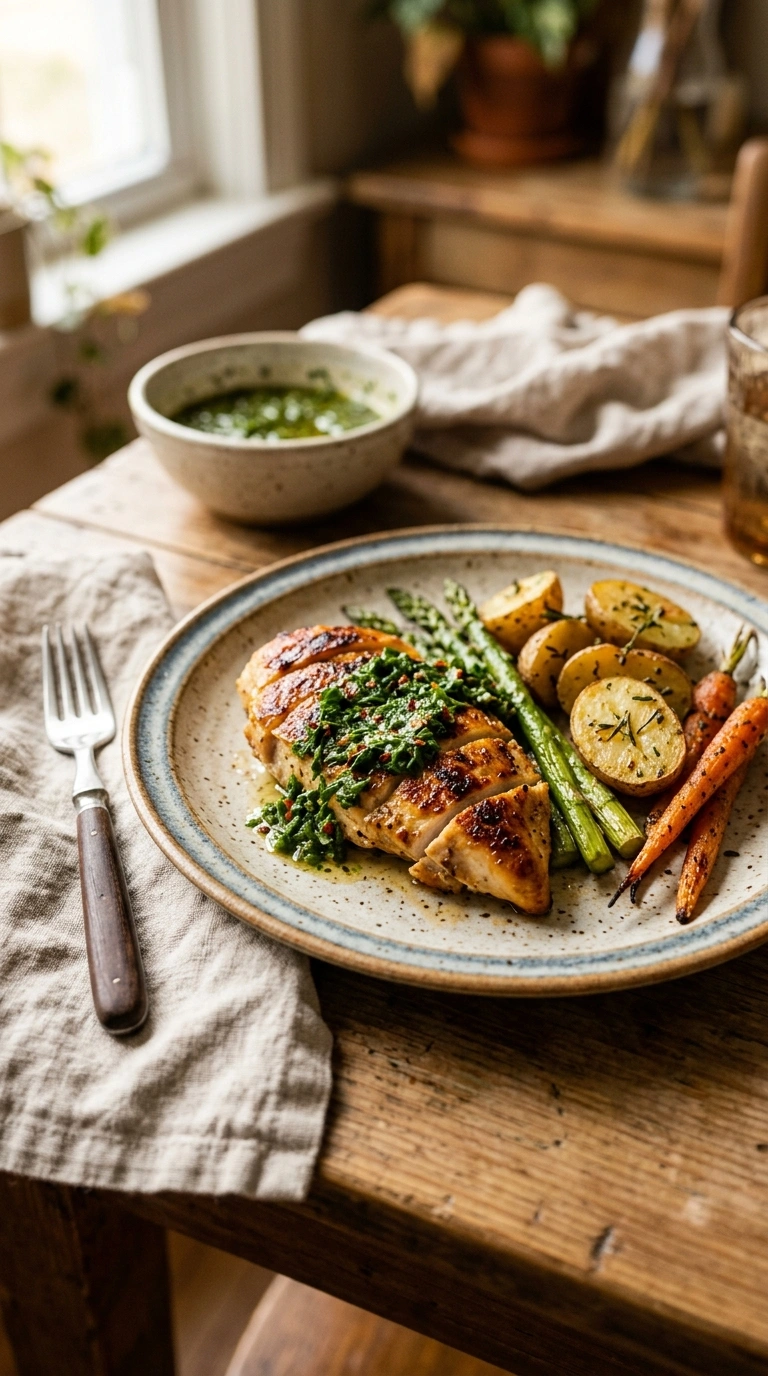 golden 30 min herb chicken skillet ready to serve