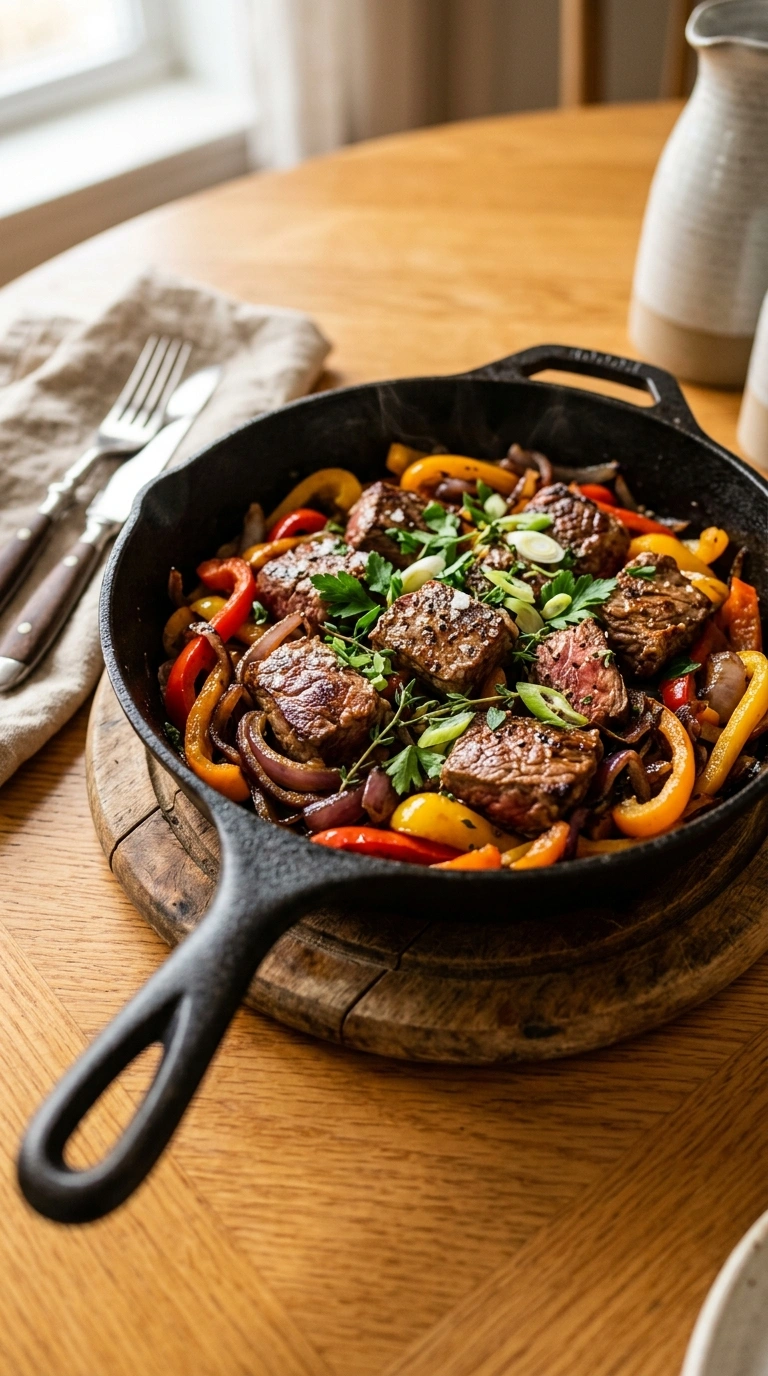Golden Beef Fajita Skillet | 25-Min Easy Family Weeknight Dinner