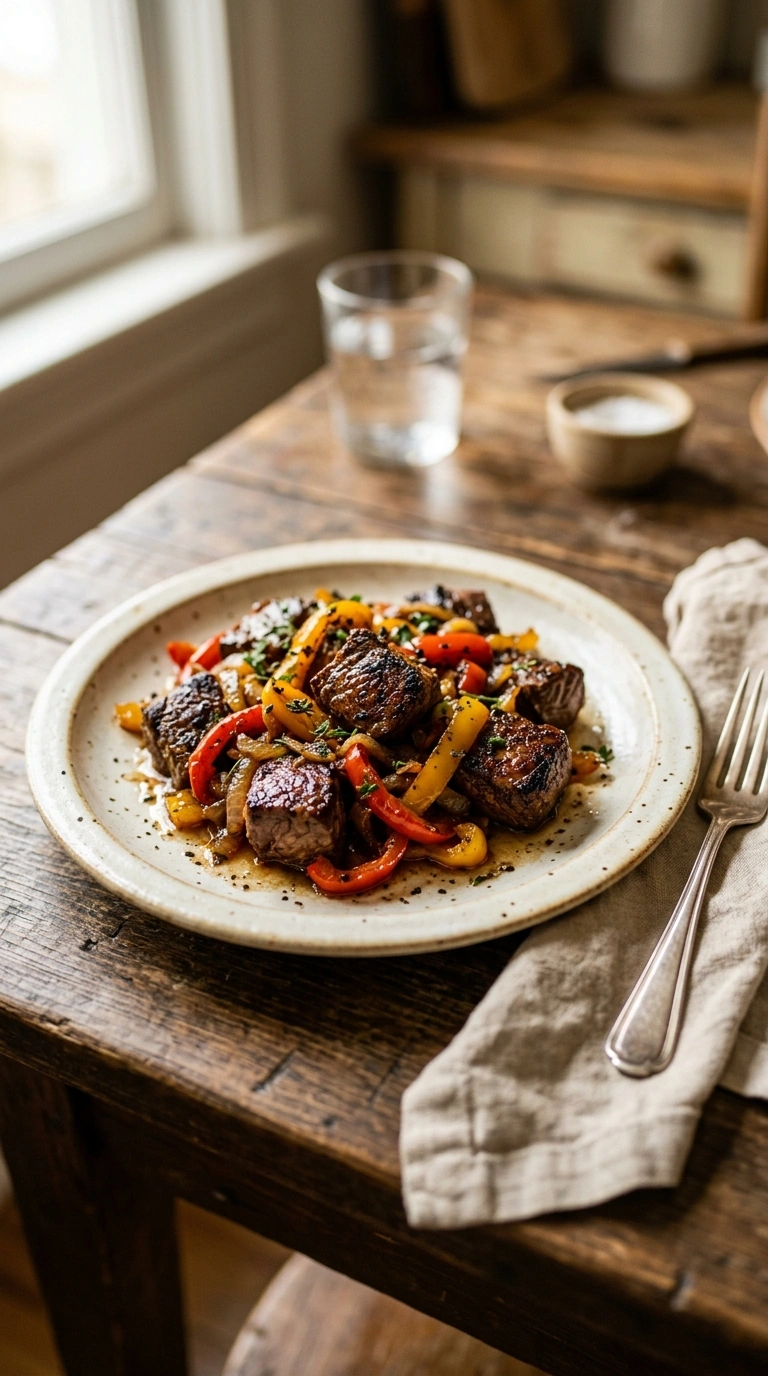 golden 30 min beef fajita skillet ready to serve