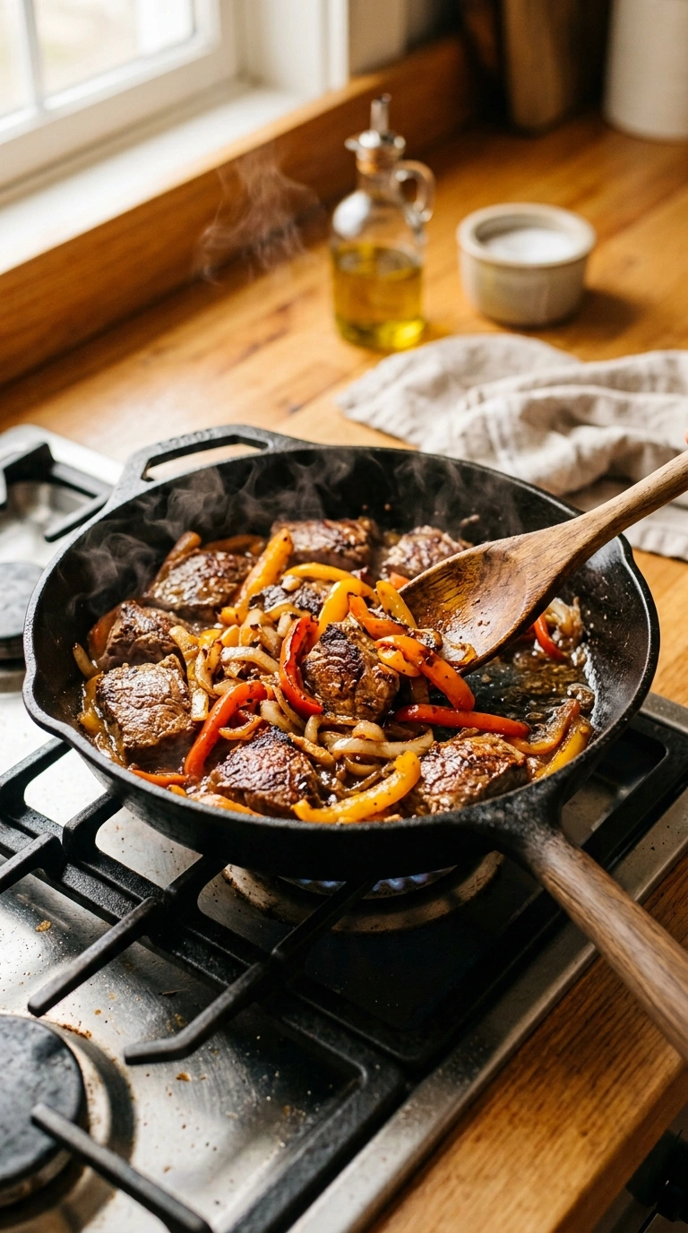 Cooking instructions for golden 30 min beef fajita skillet