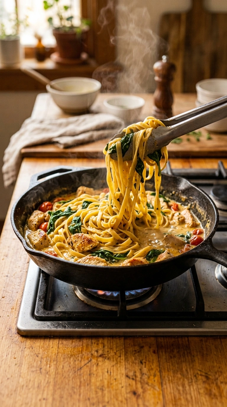 Cooking instructions for golden 30 min one pot chicken pasta