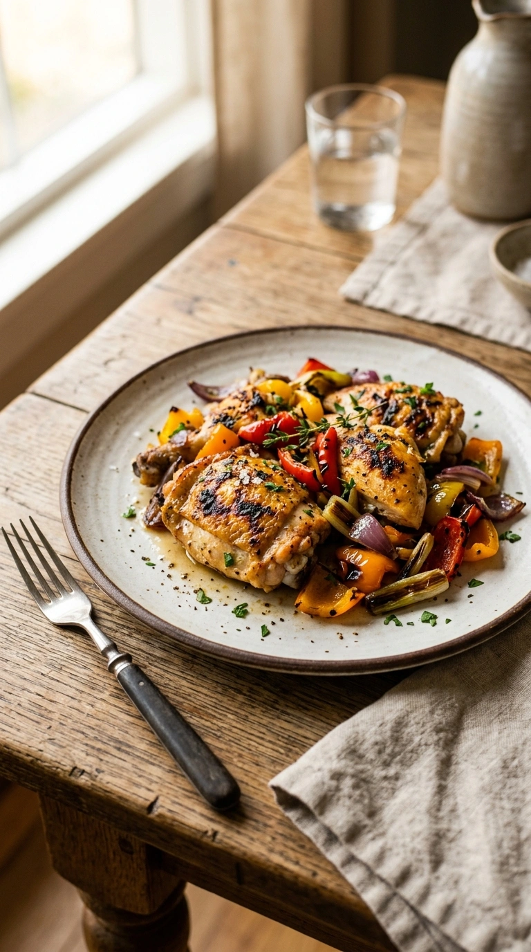 golden 30 min sheet pan chicken fajitas ready to serve