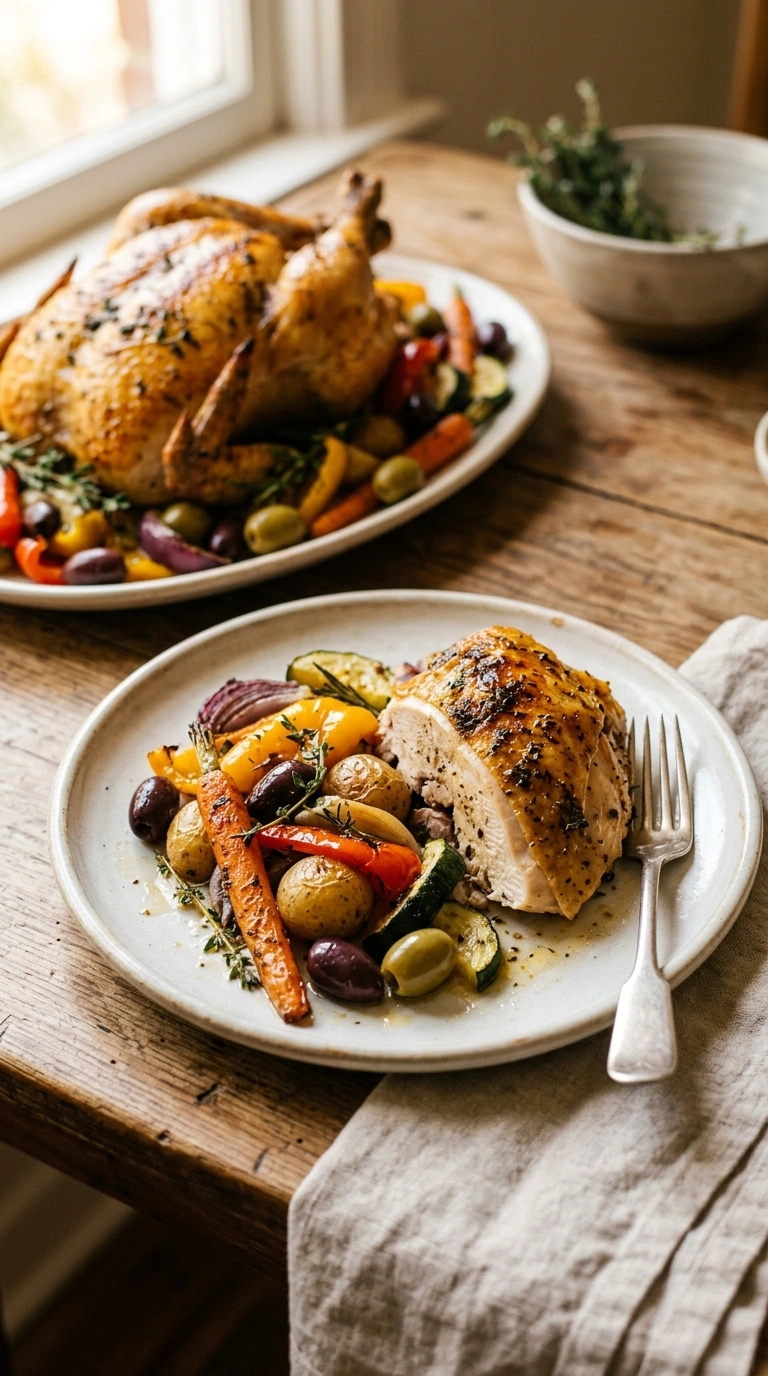 golden 30 min sheet pan greek chicken ready to serve