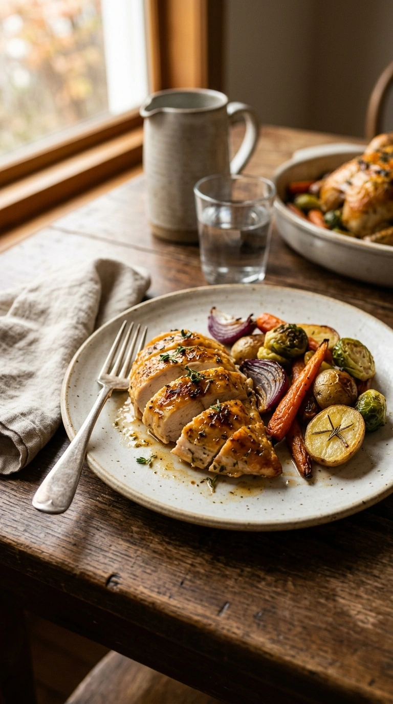 golden 30 min sheet pan honey garlic chicken ready to serve