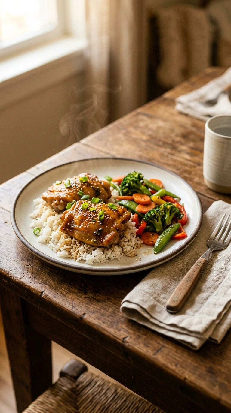 golden 30 min teriyaki chicken bowl ready to serve