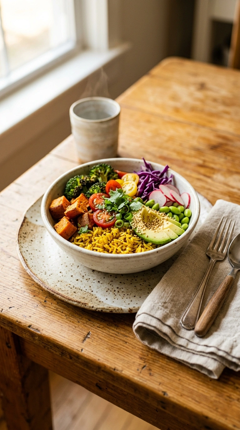 Golden Mediterranean Rice Bowl | 25-Min Easy Family Weeknight Dinner