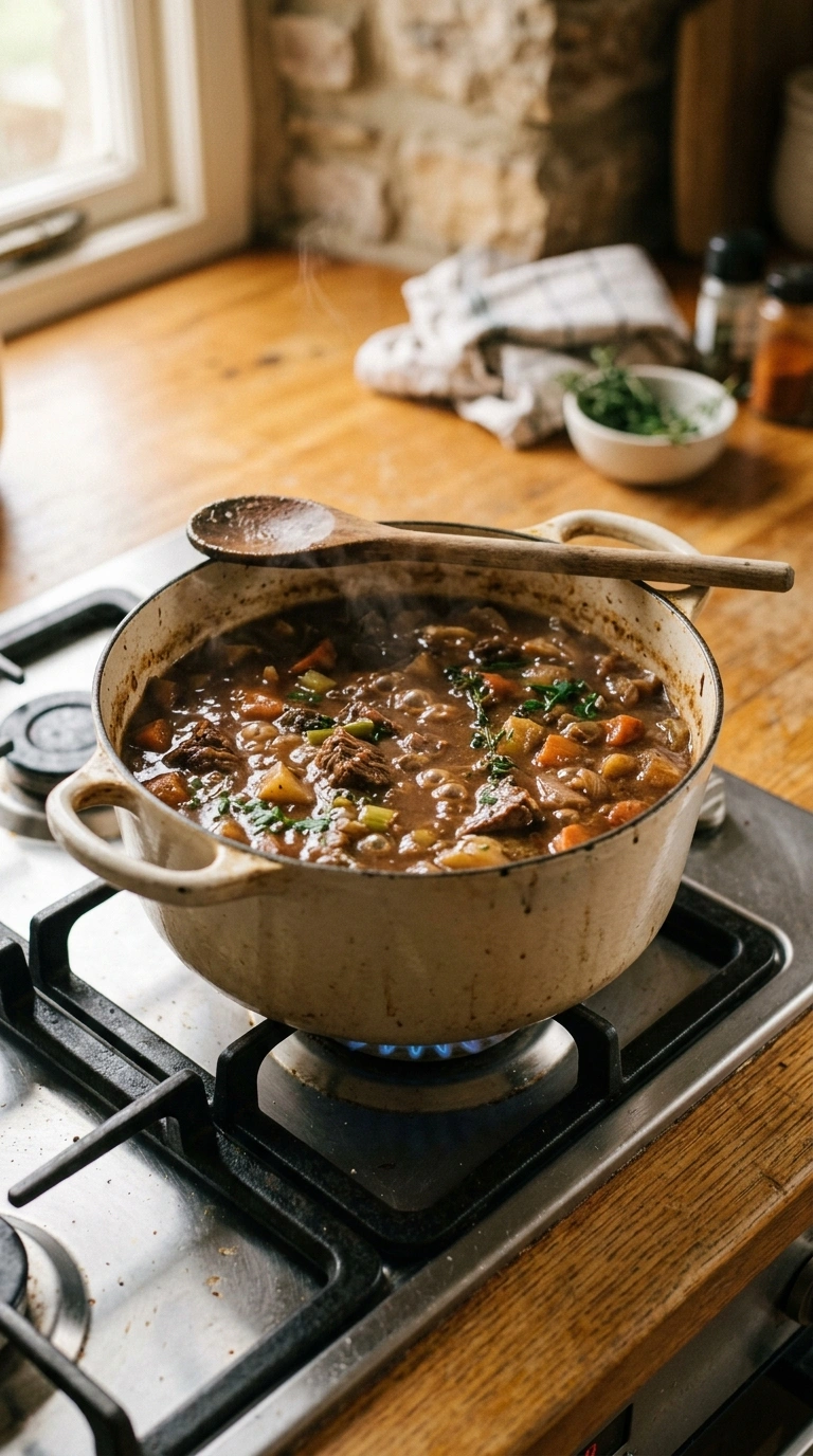 Cooking instructions for deep rich slow cooker beef stew