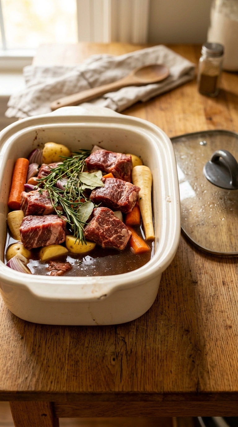 Cooking instructions for deep rich slow cooker beef pot roast