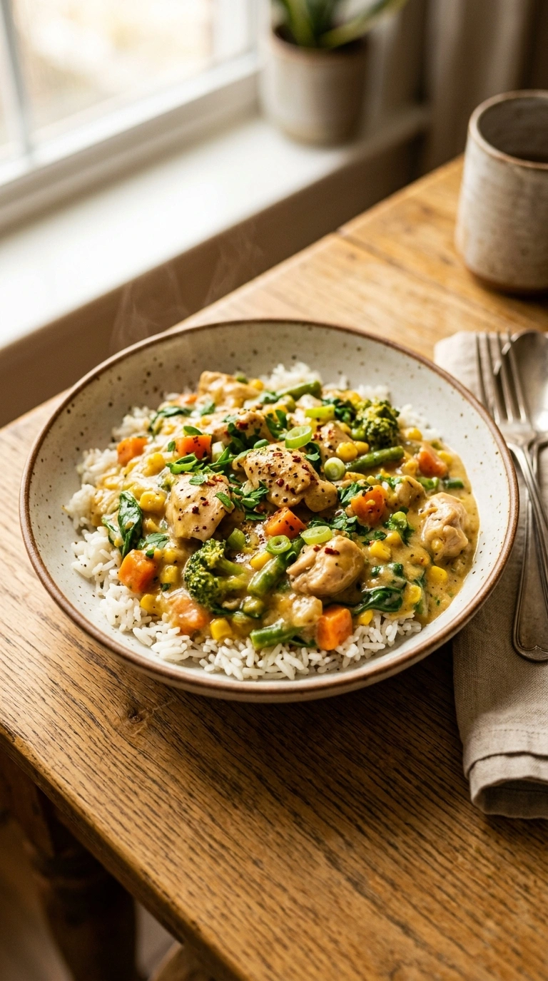 Tender, Rich Slow Cooker Chicken & Rice | Cozy Fall Family Dinner