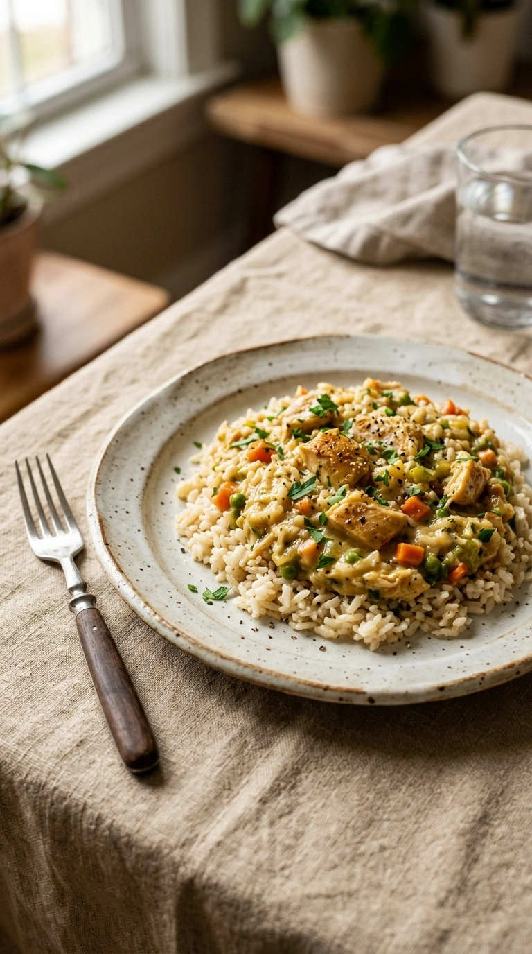 tender rich slow cooker chicken and rice ready to serve